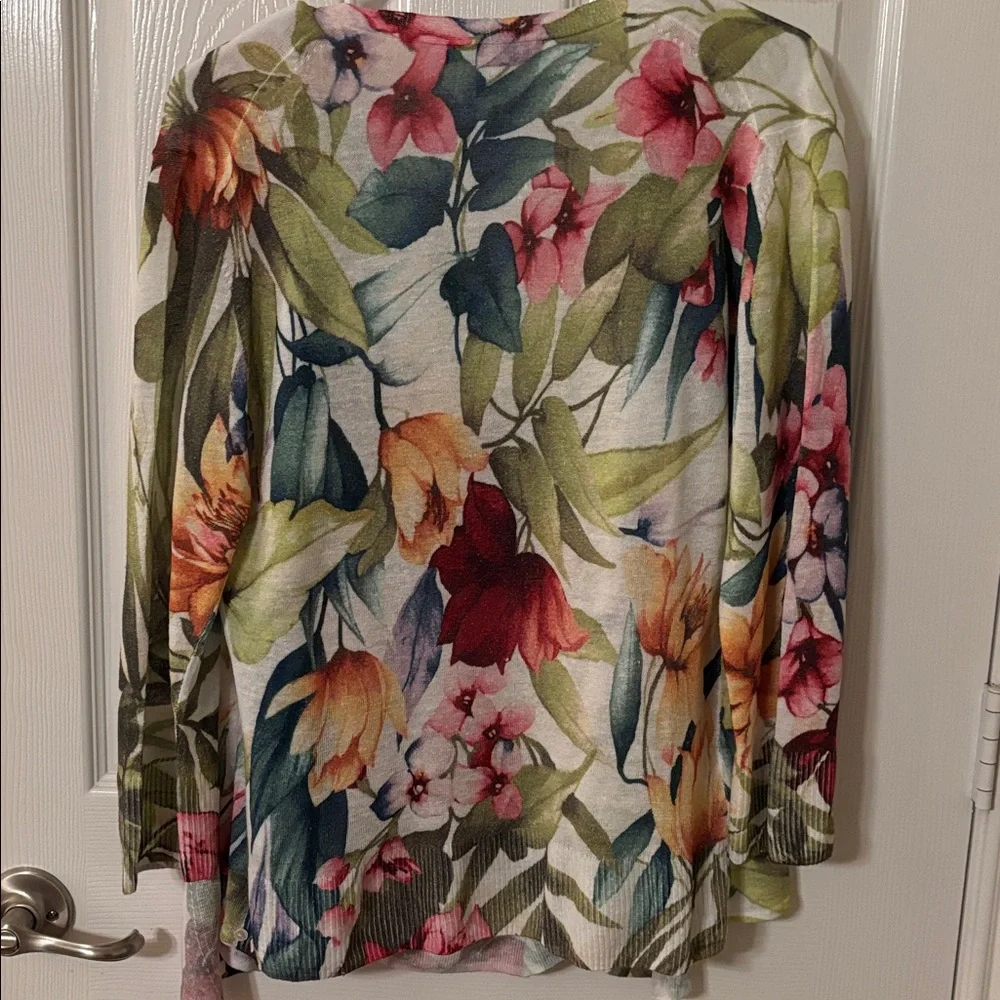 Tommy Bahama 2 piece Multicolor Floral Tank & Cardigan size L - Picture 5 of 5